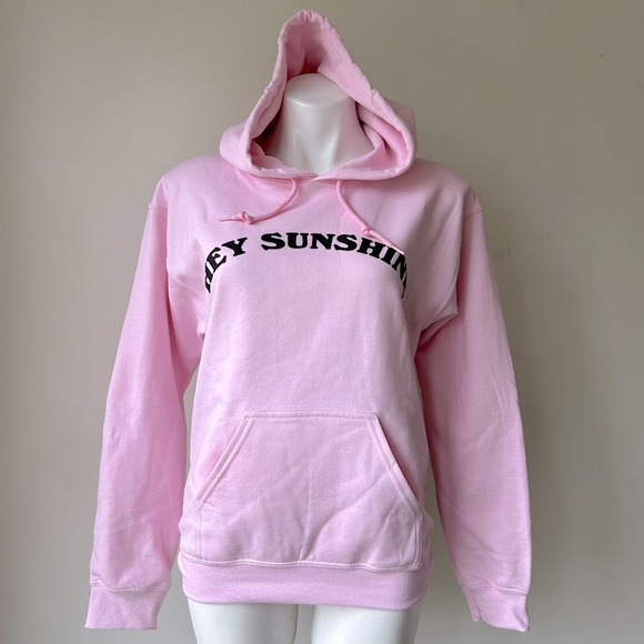 🌼 'HEY SUNSHINE' Hoodie in Pink, Unisex S (fits Womens S/M) NEW - Picture 3 of 5